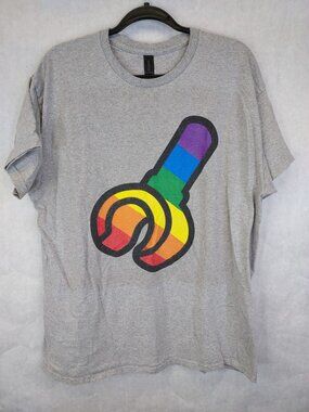 Rainbow Wrench T-Shirt Men's XL Tee Crew Neck Heavy Cotton Lego Classic Logo